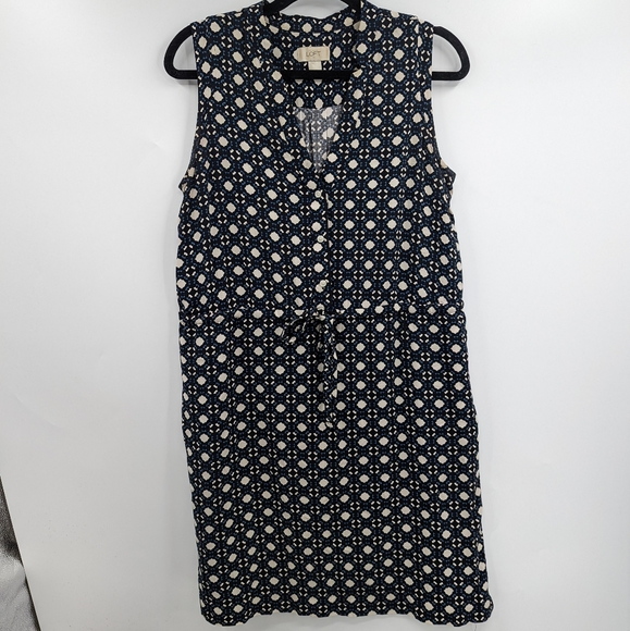 LOFT Dresses Loft Outlet Sleeveless Tie Waist Dress Poshmark